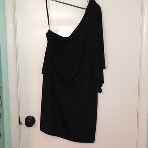 JESSICA HOWARD ONE SHOULDER SPARKLY BLACK DRESS!! Only worn one time!